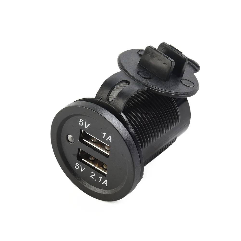 

Brand New 12V Car Lighter Socket Plug Splitter Dual USB Power Adapter Charger Motorcycle Accessories
