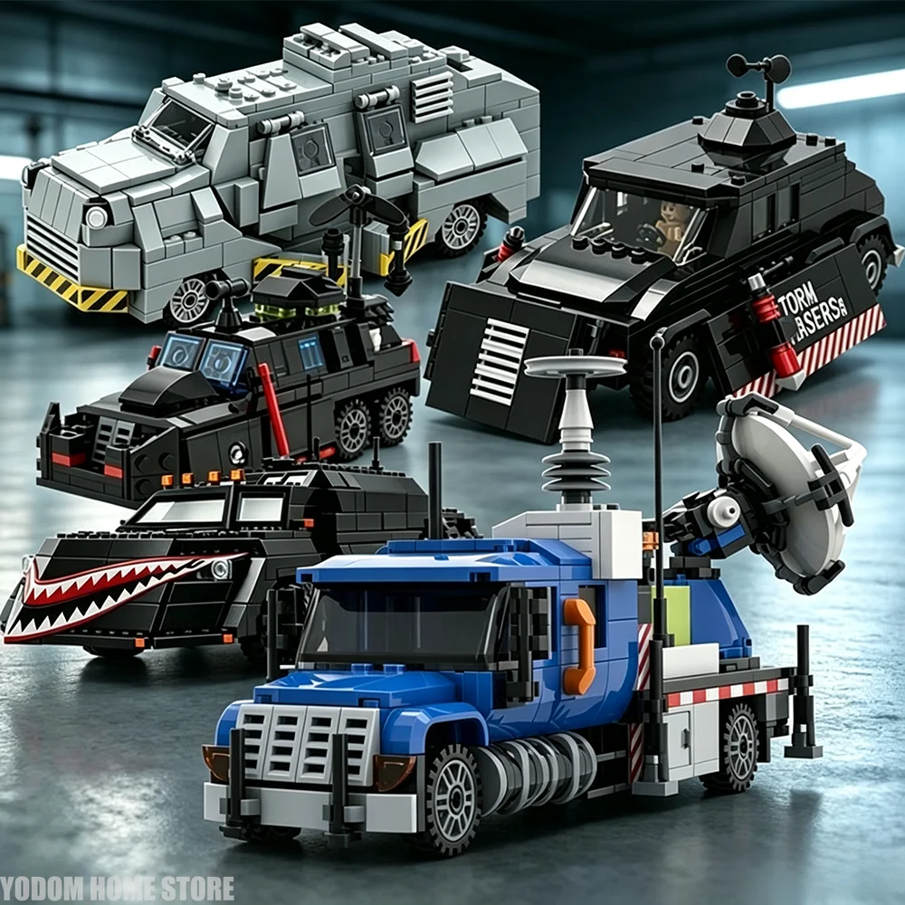Фото Home-Display TIV2 Tornado Intercept Vehicle, модель автомобиля из строительных блоков, фигурка, декор для рабочего стола и гостиной, коллекционное украшение. №3