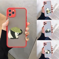 cute panda phone case matte translucent for iphone apple 12pro 13 11 pro max mini xs x xr 7 8 6 6s plus se 2020 cover