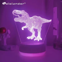 new 7color dinosaur led 3d night lights cartoon fashion remote control table desk lamp for kids christmas birthday gift baby toy