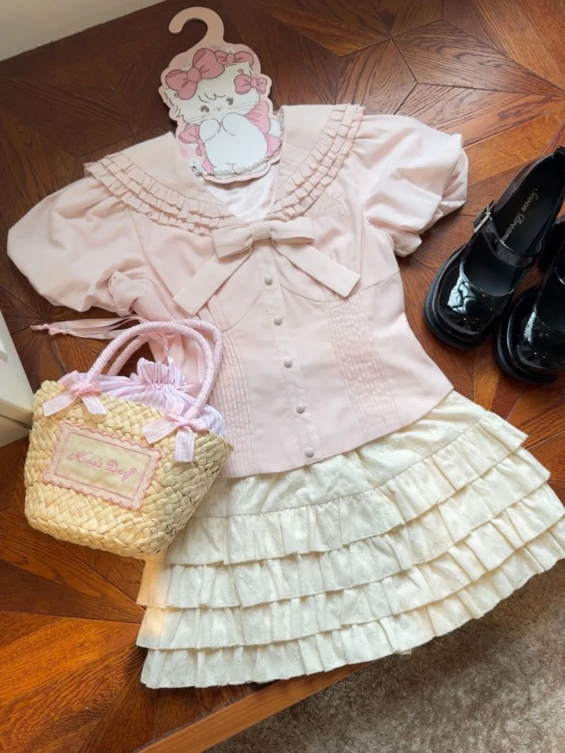 Стиль Лолиты в консервативном стиле съедобное дерево грибок сорочки Y2k воротник