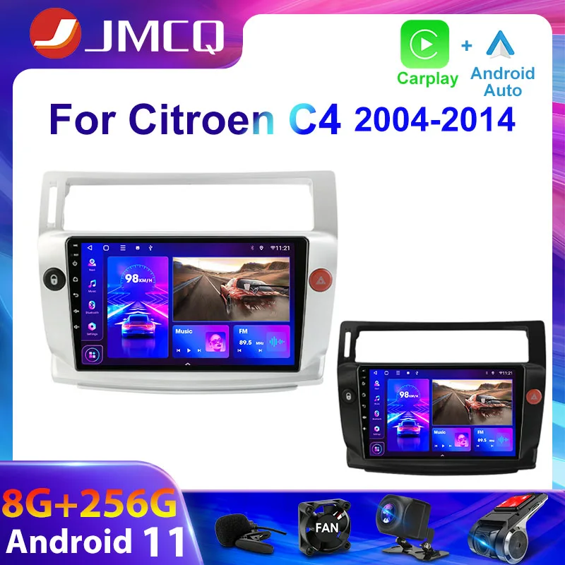 

JMCQ 2Din 4G Android 11 Car Stereo Radio Multimedia Video Player For Citroen C4 C-Triomphe C-Quatre 2004-2014 Navigation Carplay