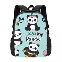 cute baby panda set cartoon school bags fashion backpack teenagers bookbag mochila casual backpack