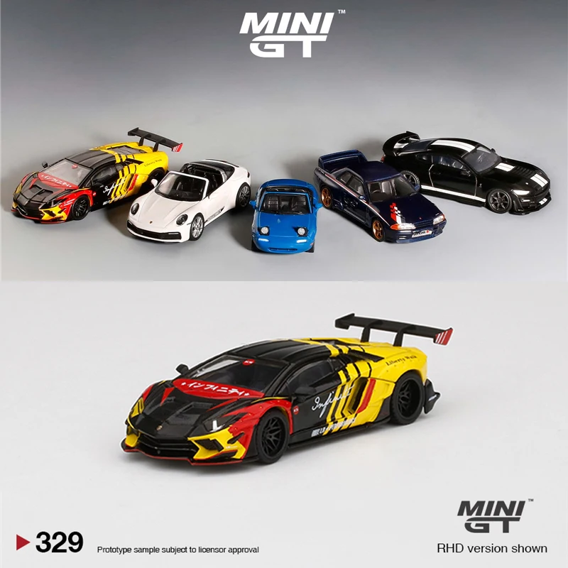 MINI GT 1:64 Model Car LB Aventador LB WORKS Alloy Die-cast Vehicle Display Gifts #329 LHD