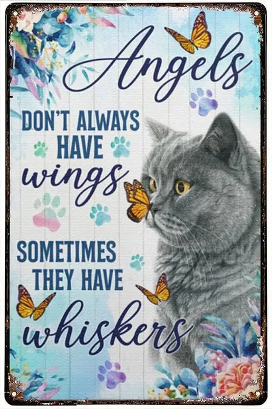 Tn Sgns Br Wll Decor Ct Butterfly ngels Don't lwys Hve Wngs Декор для Brs Revival Cafe Pubs Hlloween Metl S