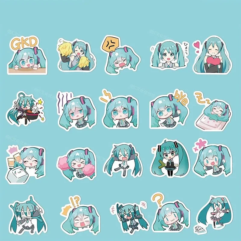 Hatsune Miku водостойкая наклейка Kawaii аниме милая мультяшная Diy Наклейка учетная