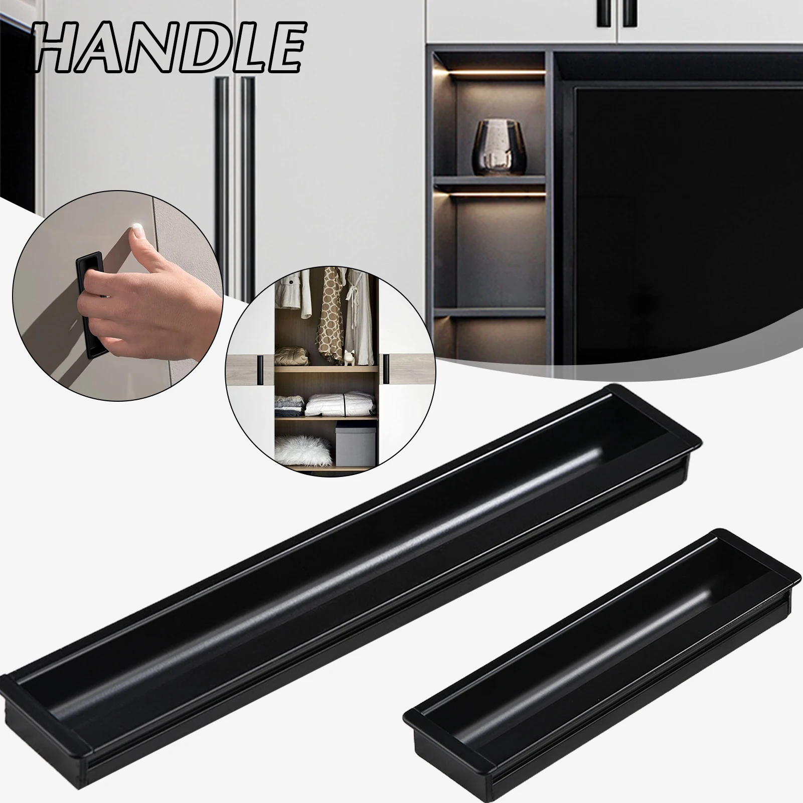 

Invisible Wine Cabinet Moving Door Handle Ergonomic Design Smooth Surface Suitable for Living Room Bedroom