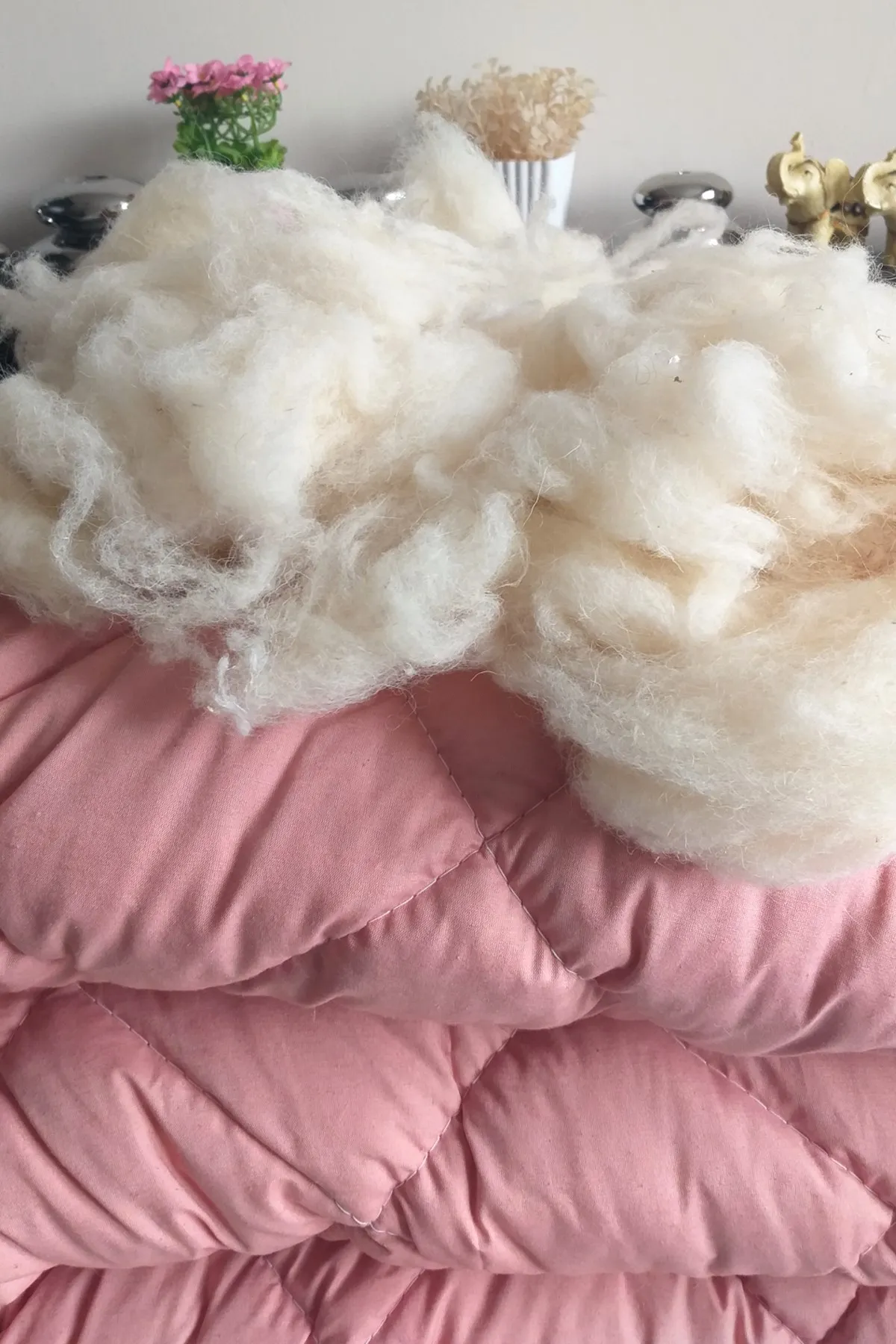 Одеяло из натуральной шерсти 3 5 кг 165x215 Роскошная ткань Ranforce (пудра) |