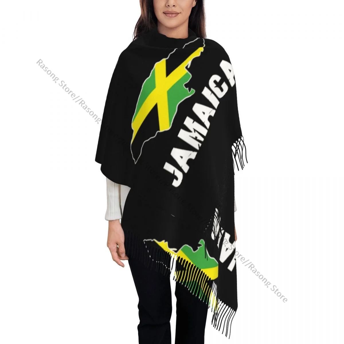 Шарф с кисточками большой зимний женский шарф из пашмины 196*68 см Женский