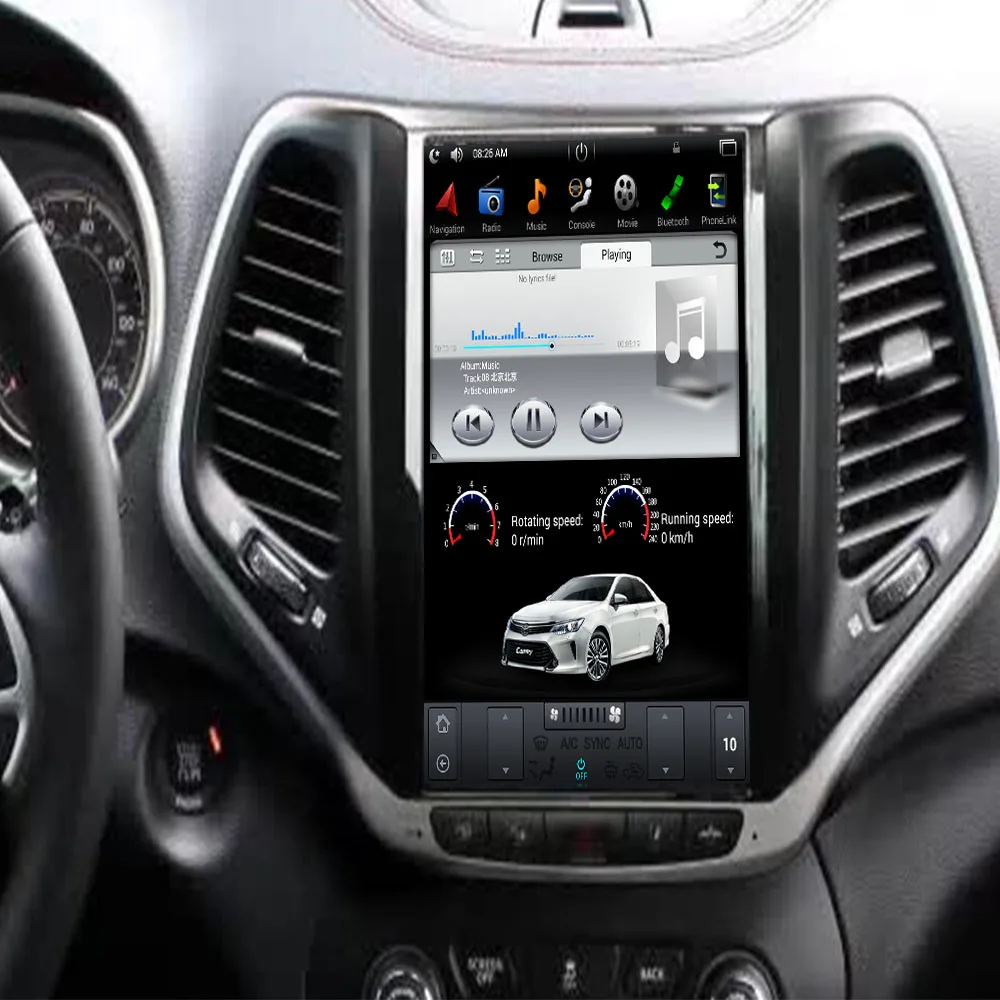 

Автомобильное радио, мультимедийный видеоплеер Navi GPS Android PX6 No 2din, экран 12,3 дюйма для Jeep Cherokee 5 KL 2014 - 2050 для Tesla Style