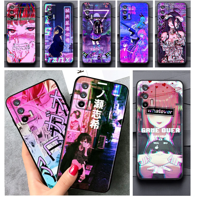 

Sad Anime Aesthetic Senpai Phone Case For OPPO Realme V11 X3 X50 Q5i GT GT2 Neo2 Neo3 C21Y C3 9 9i 8 8i 7i Pro Master Black