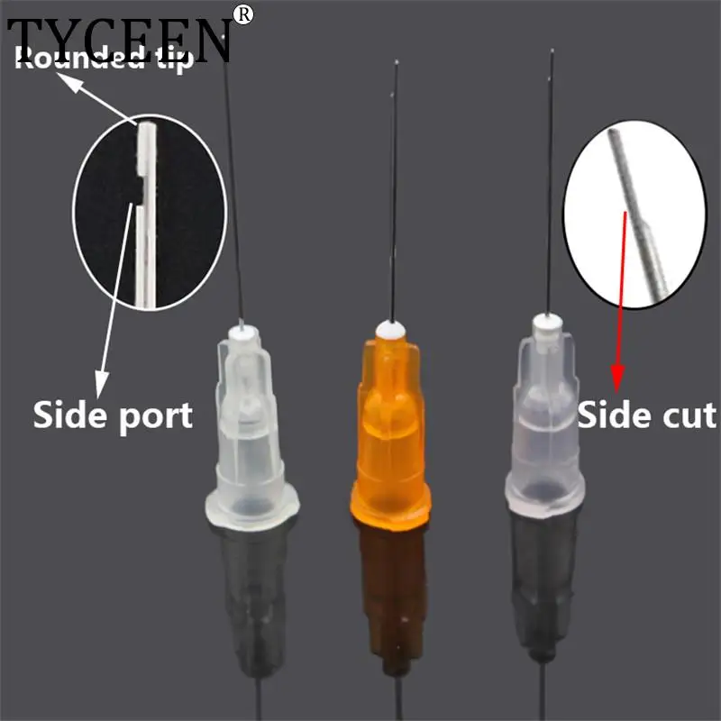 

100pcs 25G/27G/30GA Dental Endo Irrigation Needle Tip End-Closed Side Port or Side Cut Endo Syringe Root Canal Washing Needle Ti