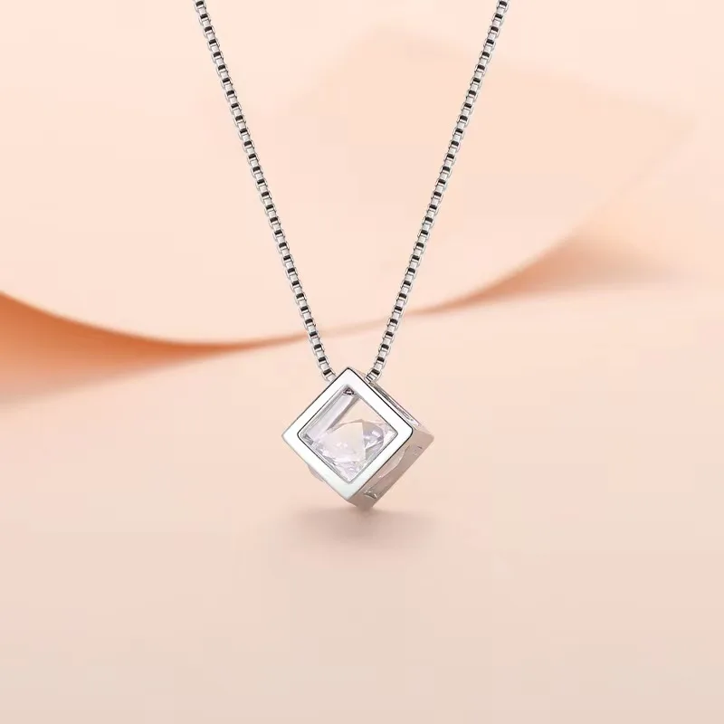 

NUMBOWAN Fine 925 Sterling Silver Crystal charms chain Necklace 18-24 Inches For Women Wedding Charm Fashion Jewelry luxury