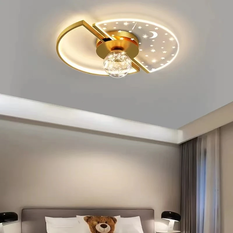 

Modern LED Ceiling Lamp Nordic Creative Simple Black/Gold Acrylic Glass Chandelier Used Decorate Bedroom Living Room Lamps