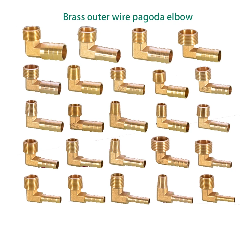 

Pagoda elbow outer teeth 90 degrees right angle Pagoda head soft leather tube Green head 3/8IN 1/2IN 3/4IN copper fittings