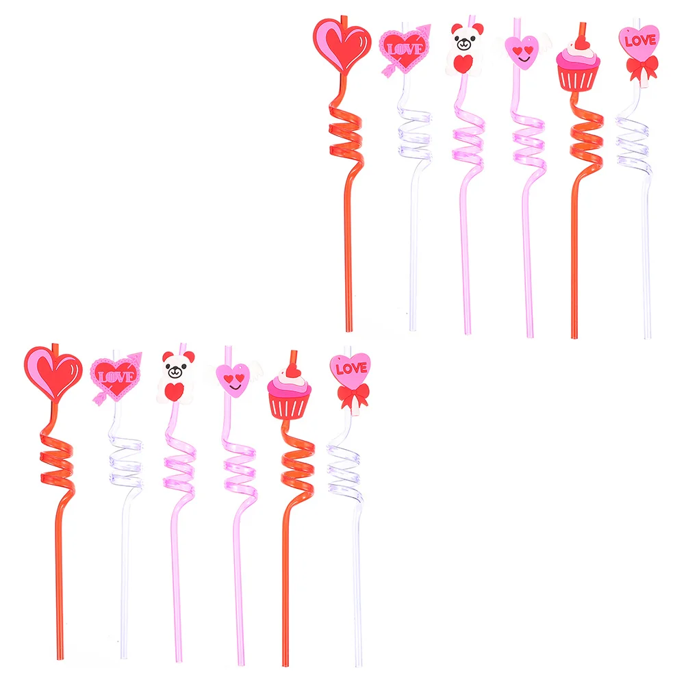 

12Pcs Drink Straws for Festival Home Drinking Straws Curved Straw Decorative Straws