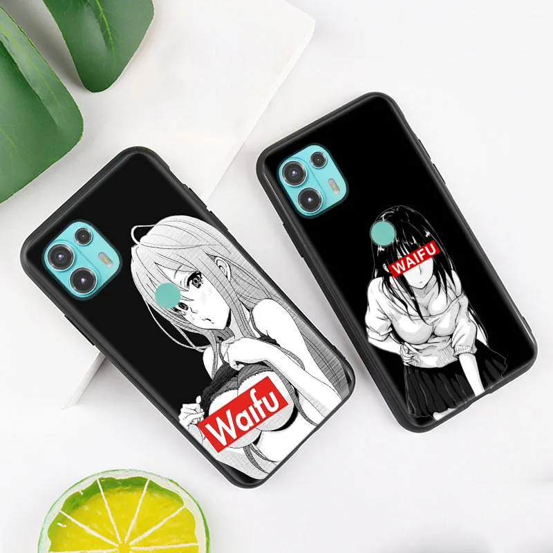 Черный чехол Sugoi Senpai аниме Waifu для iPhone 8 7 Plus 6 6S 15 SE X XR XS 11 Pro Max