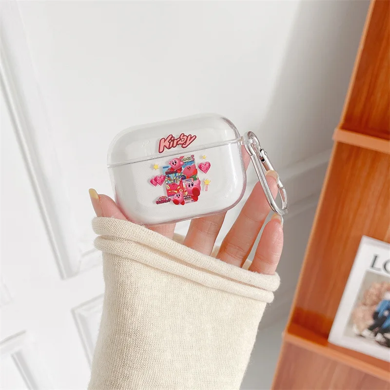 Чехол для Airpods Kawaii Kirby мультфильмы Pro наушников силиконовый мягкий защитный чехол
