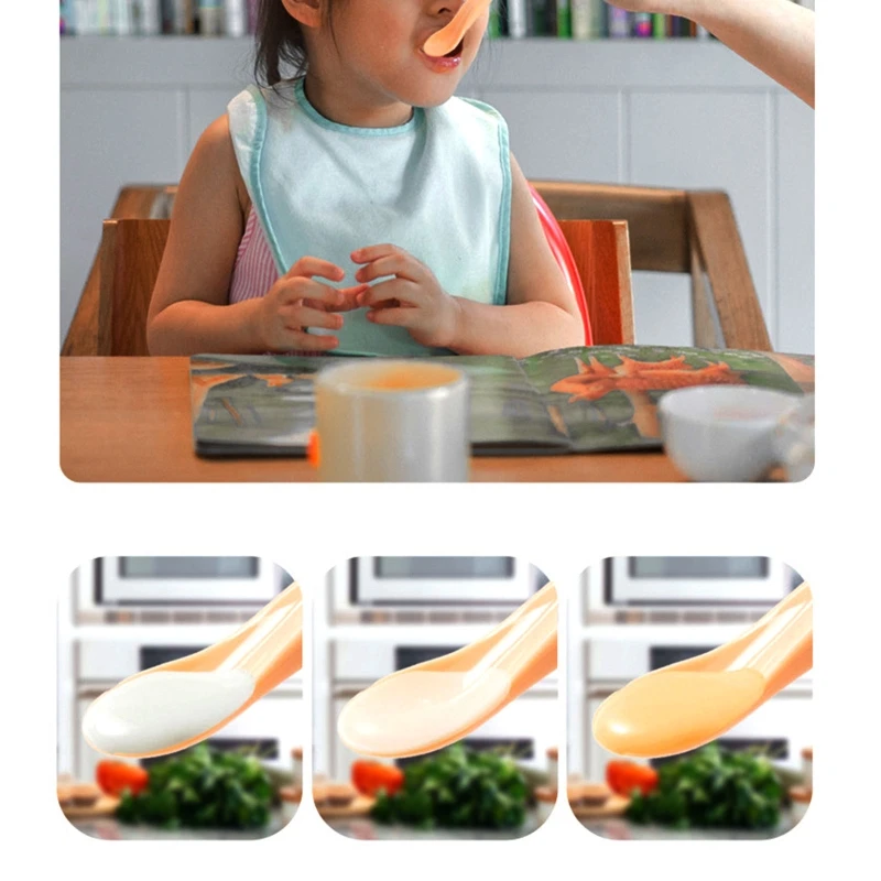 

Складные ложки для кормления малышей безопасные пластиковые детские ложки для обучения еды детская цветная маленькая ложка A2UB
