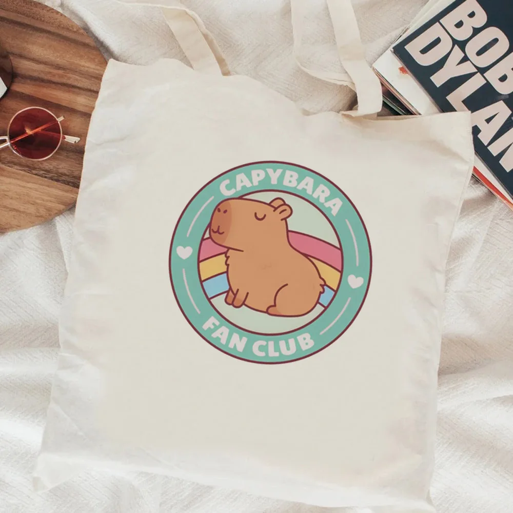 Фото Сумка для покупок capybaba, сумка из переработанной ткани, сумки для продуктов №3