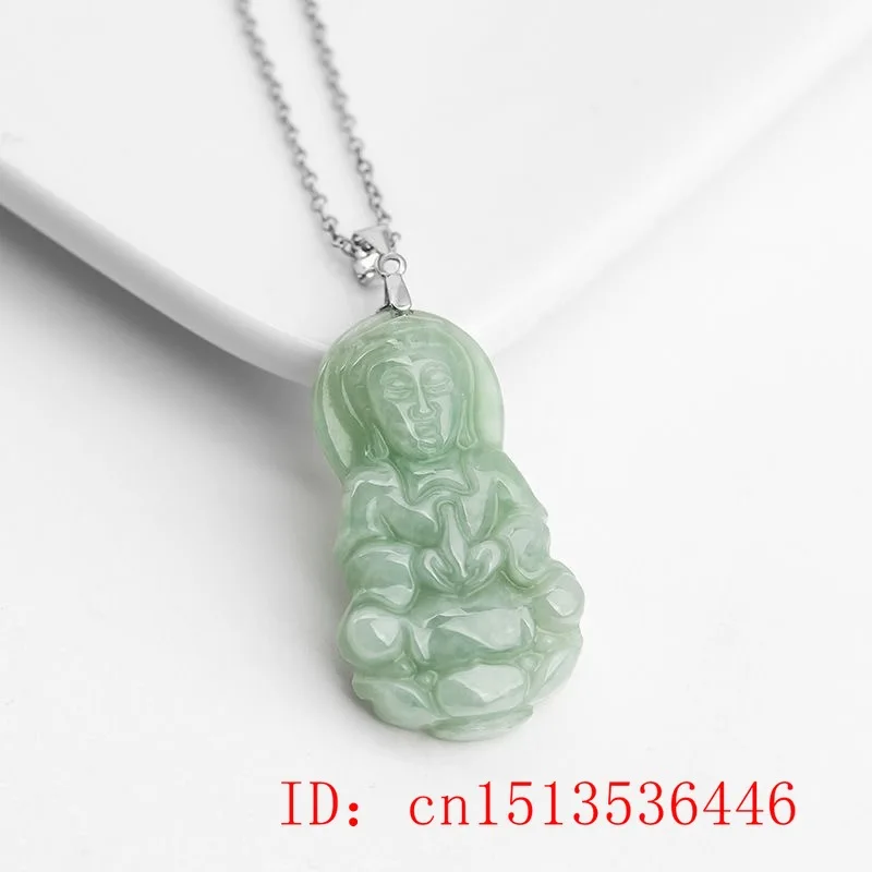 Ожерелье с подвеской из натурального изумруда Гуаньинь Будда очаровательные