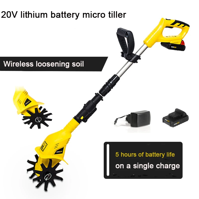 

20V Handheld Tiller Garden Rotary Cultivator Machine Cordless Garden Power Tool Professional Portable Cultivator Garden Tools