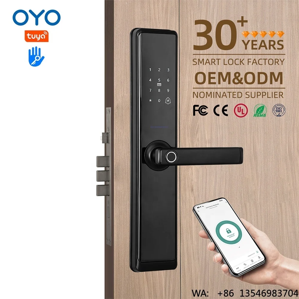 Фото Электронный дверной замок OYO Password для квартиры/комнаты, умный замок TTLock с цифровым управлением, сканером отпечатков пальцев и Wi-Fi №1