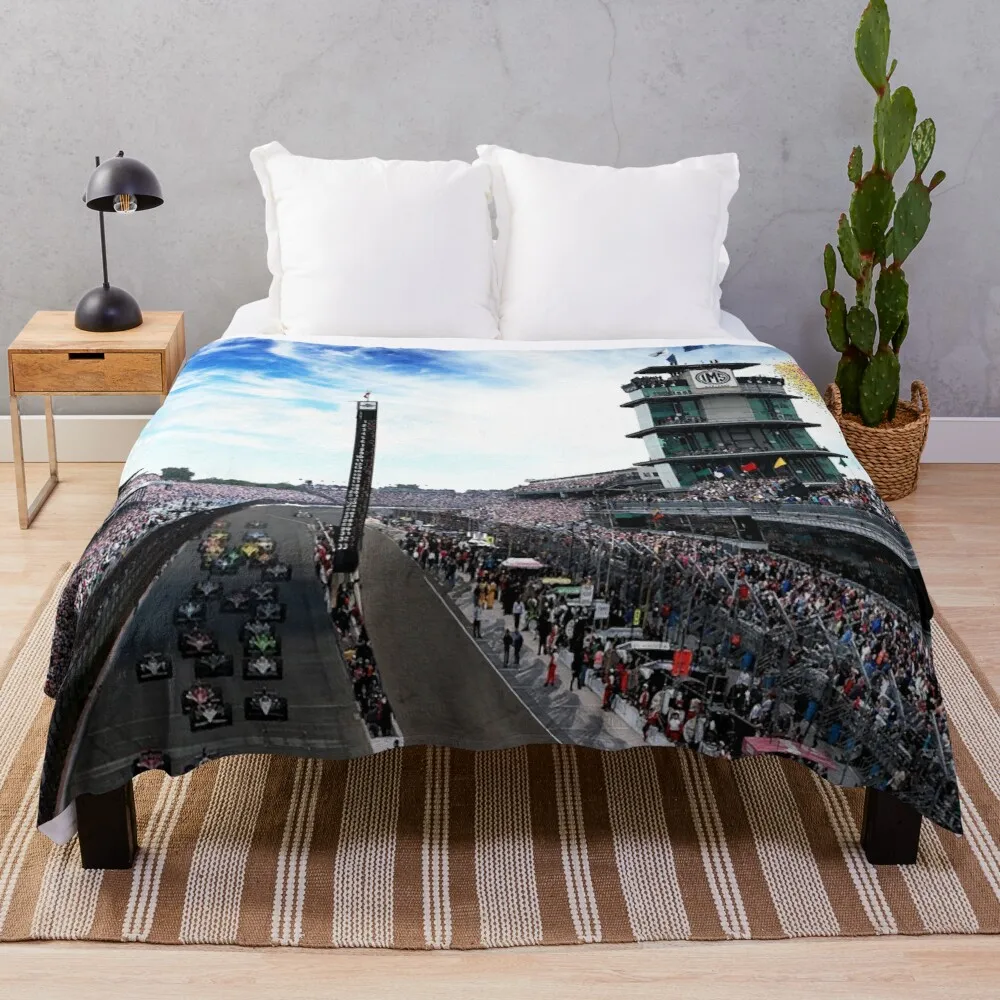 

Indianapolis 500 Start collage "Back home again in Indiana" Throw Blanket oversized throw blanket Blanket for sofa