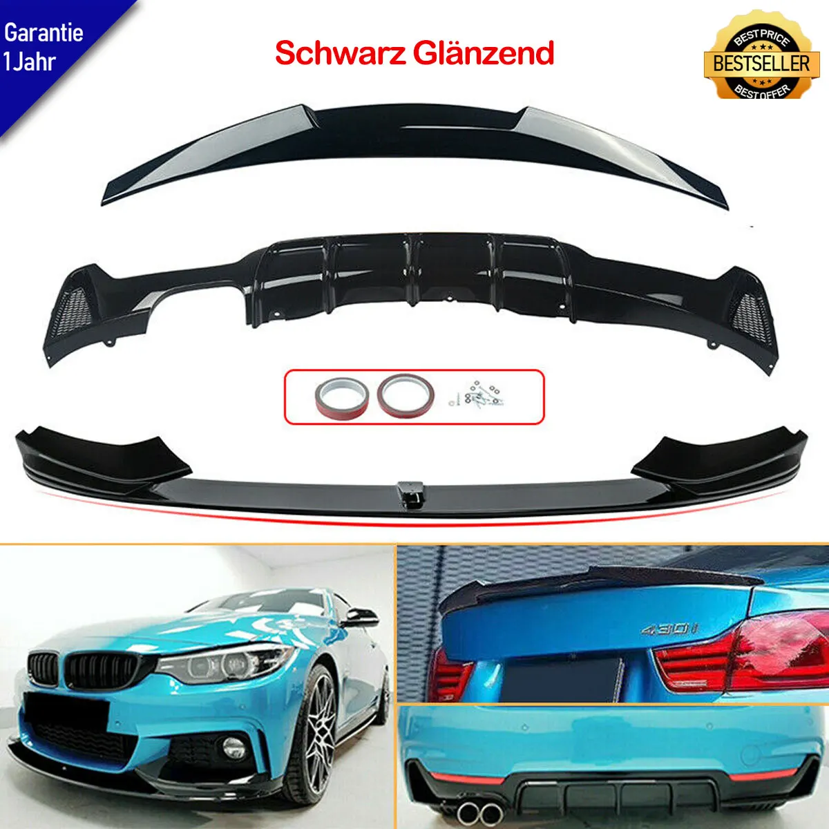 

MagicKit FOR BMW F32 M SPORT FRONT LIP SPLITTER & REAR DIFFUSER & SPOILER