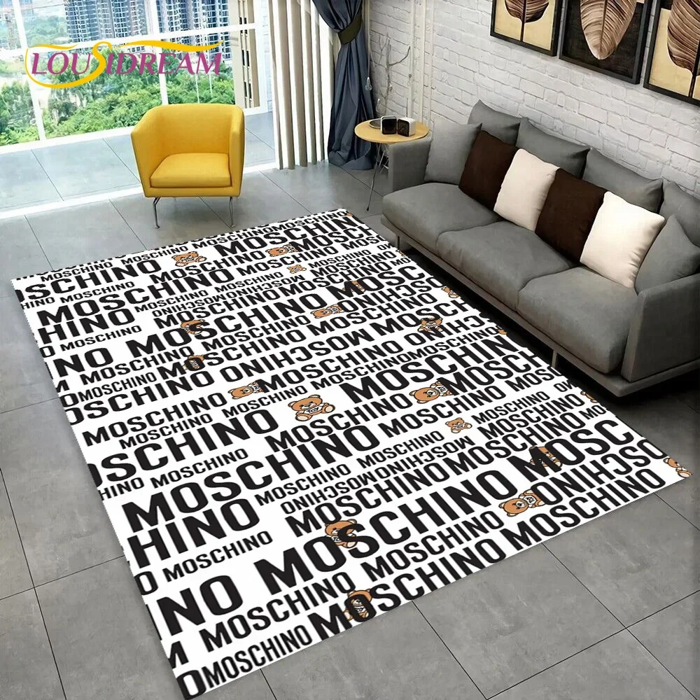Фото 3D-коврик Moschino в виде мультяшного медведя, ковер для гостиной, спальни, дивана, придверный коврик, декоративный коврик, детский нескользящий напольный коврик, подарок №2