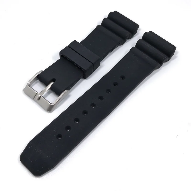 22mm Rubber Strap Heavy Silica gel Hoop Buckle Waterproof Diving Men Silicone Replacement Watch Band Bracelet for Seiko 007 images - 6