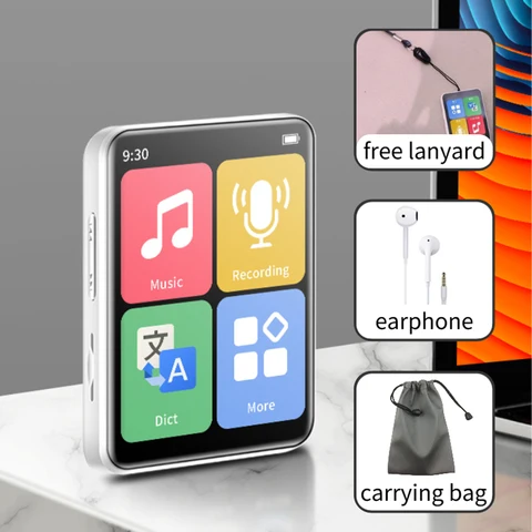 Музыкальный плеер D2 с сенсорным экраном и FM-радио Bluetooth 5.0 Портативный MP3-плеер 1,77-дюймовый IPS со светодиодной подсветкой Широкоэкранный micro USB