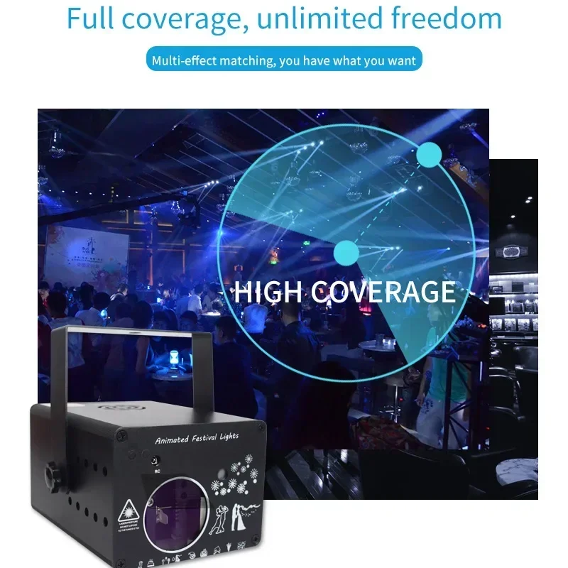 3D полноцветная анимация лазерная проекционная лампа Рождественский бар KTV луч