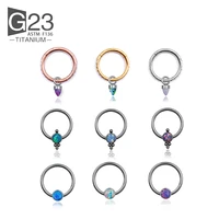 opal pendant nose ring stainless steel nose hoop earrings for women nipple piercing body decoration ladies ladies jewelry gifts