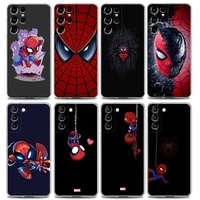 phone case for samsung s9 s10 s10e s20 s21 s22 plus lite ultra fe 4g 5g soft silicone case cover marvel anime cartoon spider man