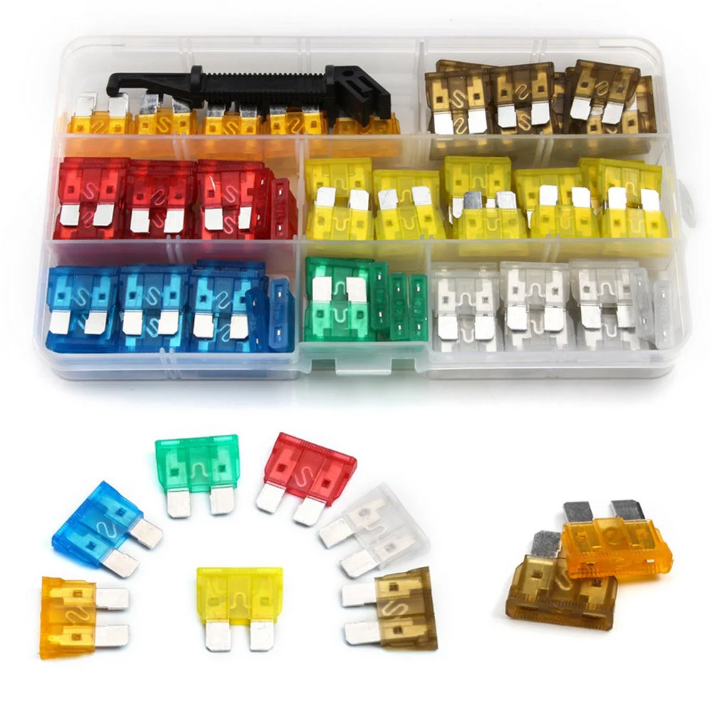 

120Pcs Medium Blade Fuse Car Truck Low Profile Standard Auto Fuses Assortment Kit+1PC Car Fuse Clip