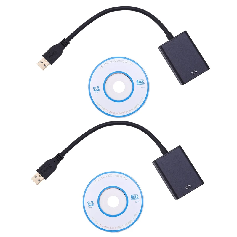 

2X USB 3.0 To HDMI Hd 1080P Hdtv Audio Video Adapter Converter Cable For Windows 7/8/10 Pc