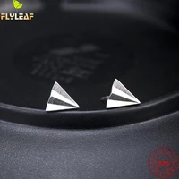 real 925 sterling silver jewelry origami airplane stud earrings for women simple style teenage girl fashion accessories 2022 new