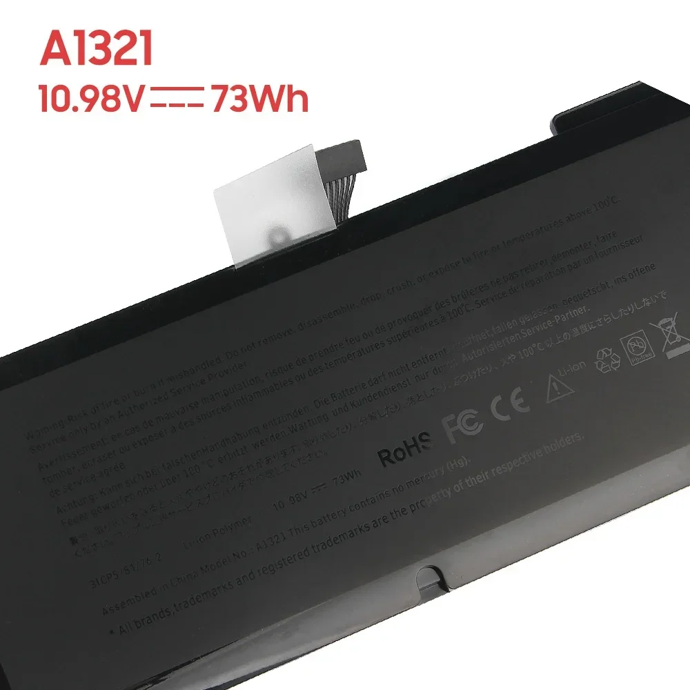 Новая сменная батарея A1382 A1321 для MacBook AirA1286 MC721 MC371 перезаряжаемые батареи 77 5 Втч