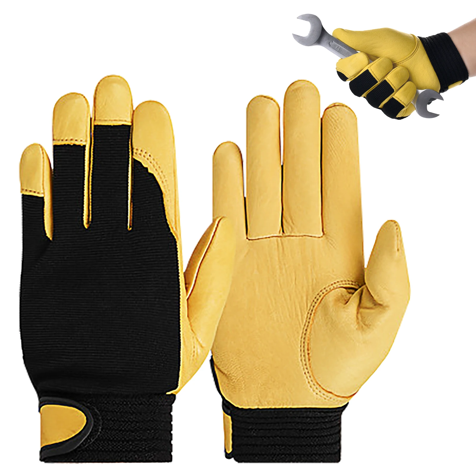 

1pair Thorn Proof Men Women Comfortable Practical Adjustable Working Gardening Gloves Weeding Planting Faux Leather Elastic