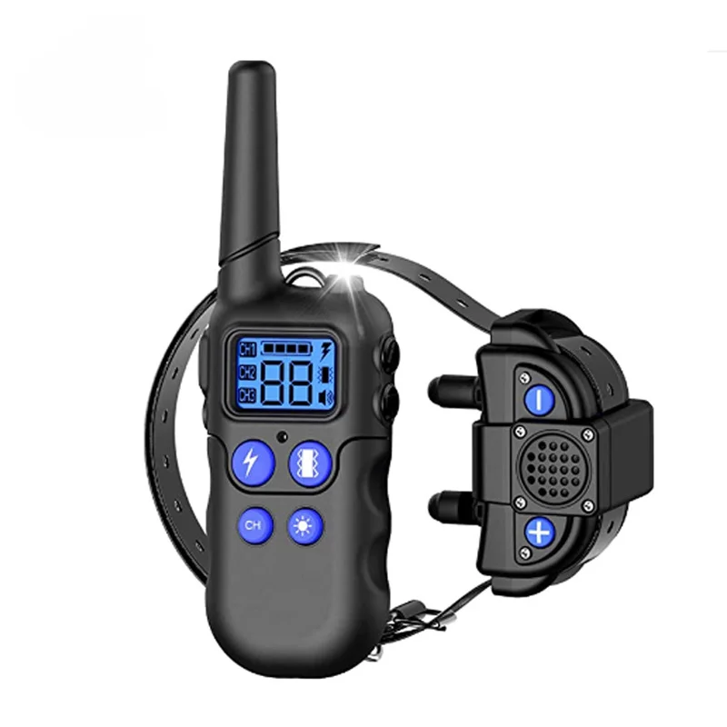 

Ошейник для дрессировки собак с рацией, перезаряжаемый водонепроницаемый ошейник для дрессировки с вибрацией и звуковым сигналом для больших и маленьких собак, 2 км
