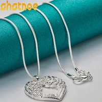 925 sterling silver 16 30 inch chain heart love pendant necklace for women party engagement wedding fashion charm jewelry