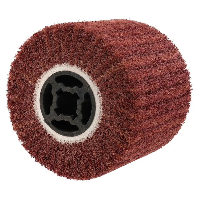 

120X100x19mm Non-Woven Nylon Flap Brush Satin Drawing Polishing Deburring Drum Wheel For Stainless Steel