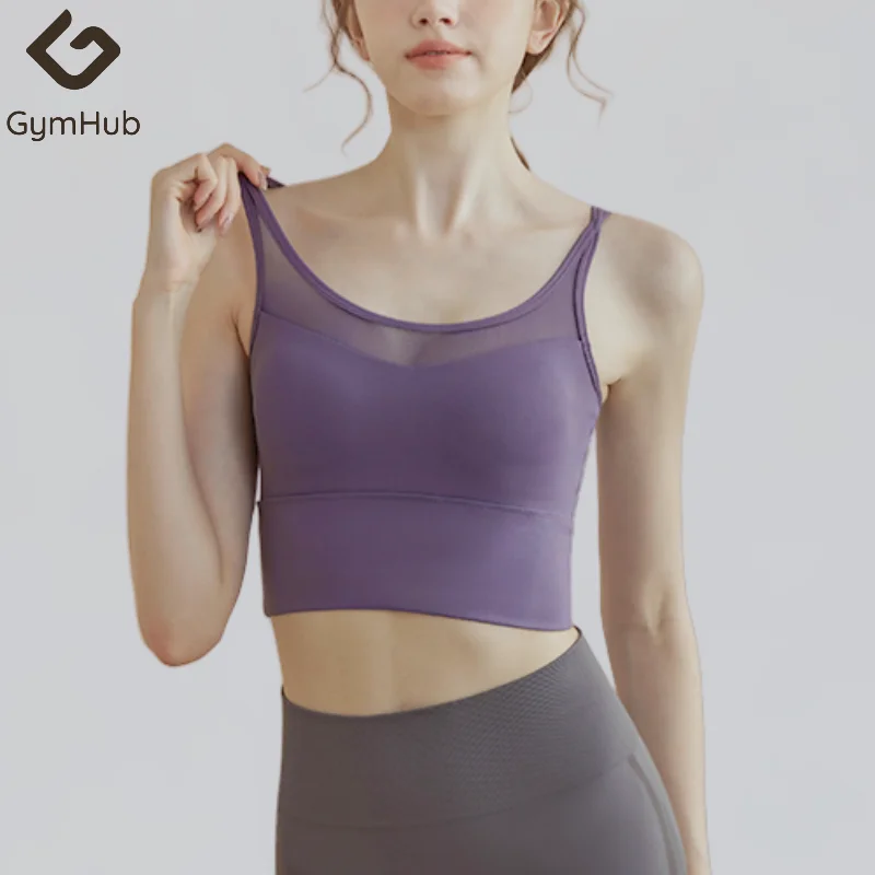 GymHUB однотонный мягкий женский бюстгальтер для фитнеса с перекрестной спинкой