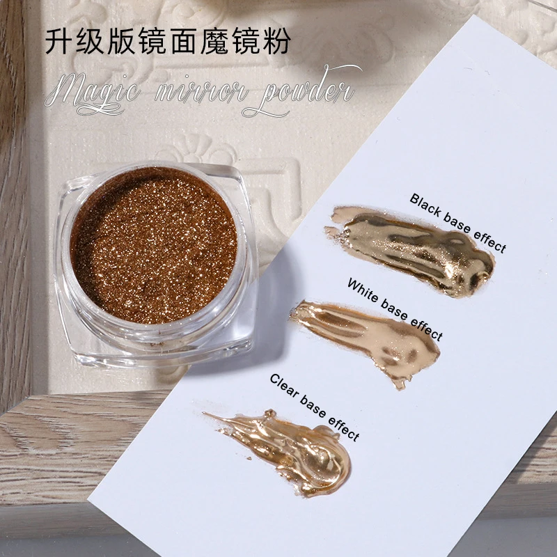 

Silver/Gold/Champin Glitter Nail Powder Metal Effect Metallic Colorful Dust Nail Art UV Gel Polish Mirror Effect Fairy Powder ^T