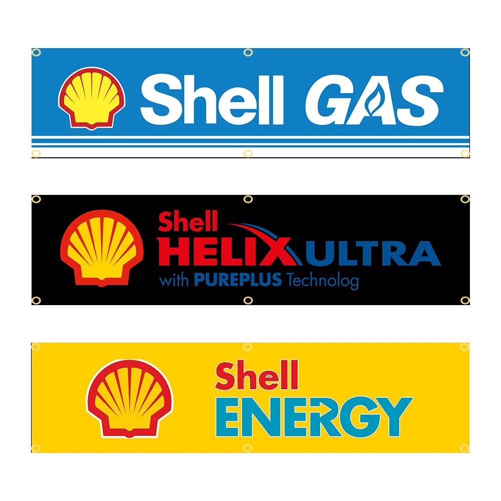 

60X240cm Shells Banner Flag Polyester Printed Garage or Outdoor Decoration Tapestry