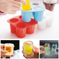 4 cell silicone ice cube mold ice cup mould multifunction ice cup maker summer party home bar cocktail kitchen tools accessories