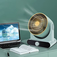 electric fan light blue adjustable angle desktop fan with 3 gears wind low noise portable air circulation fan for home