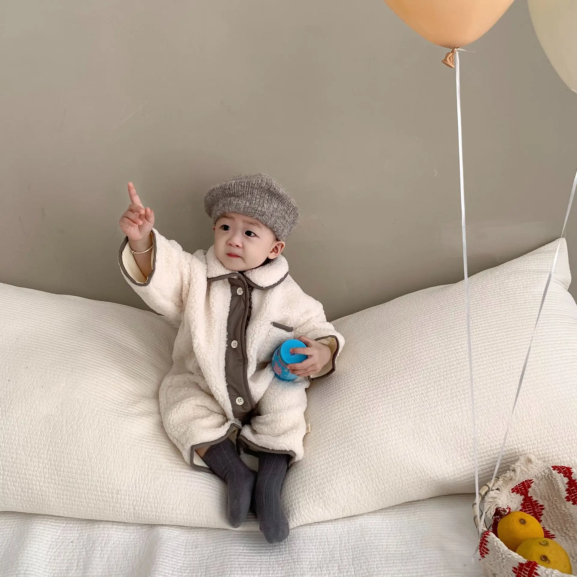 Детский плюшевый комбинезон с длинным рукавом