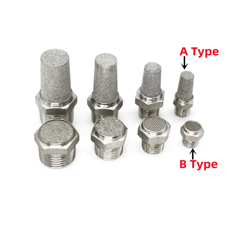 

Пневматический Глушитель BSPT, 1/8 дюйма, 1/4 дюйма, 3/8 дюйма, 1/2 дюйма, 1 дюйм, из нержавеющей стали 3/4